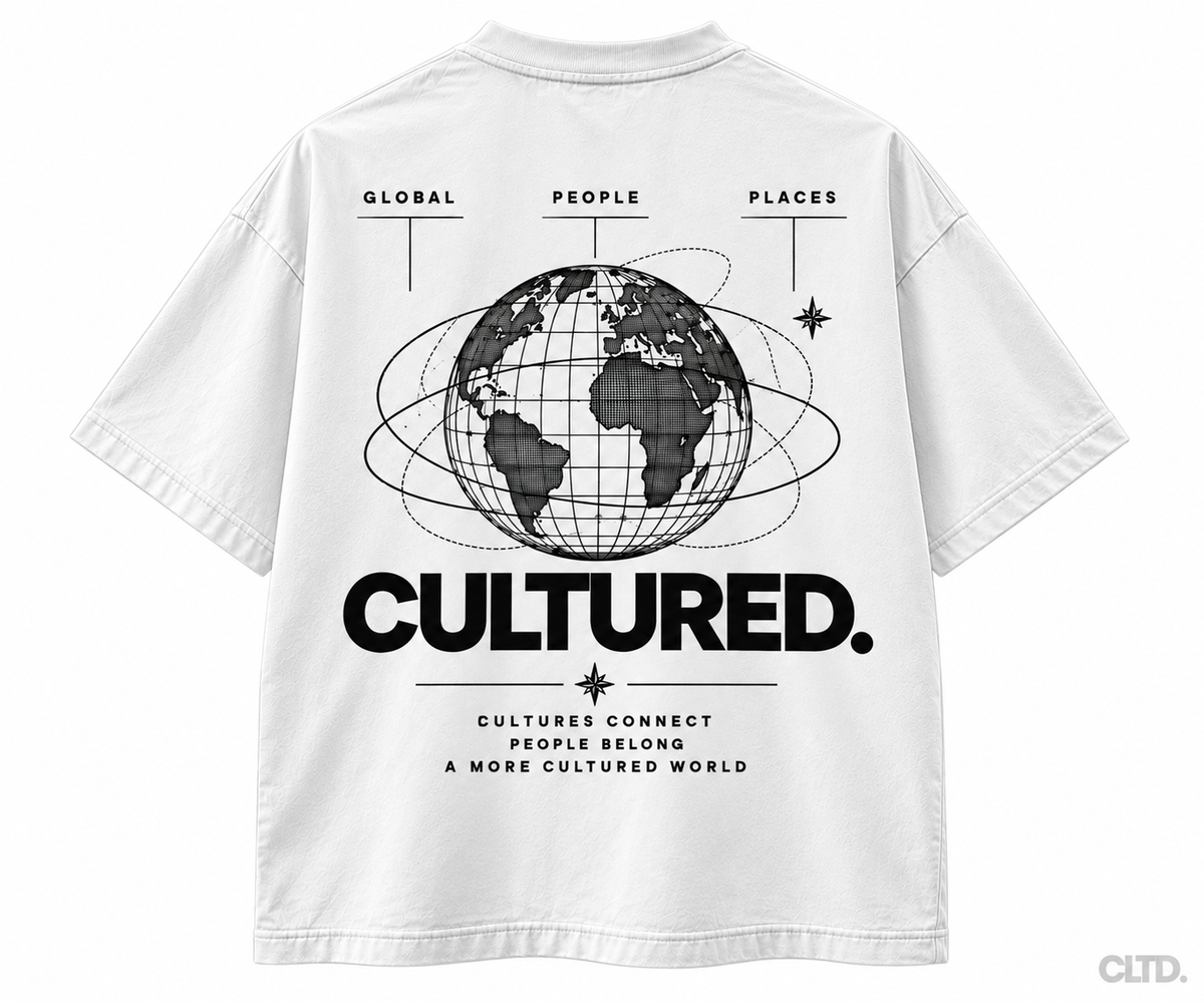 CULTURED. World T-Shirt White back