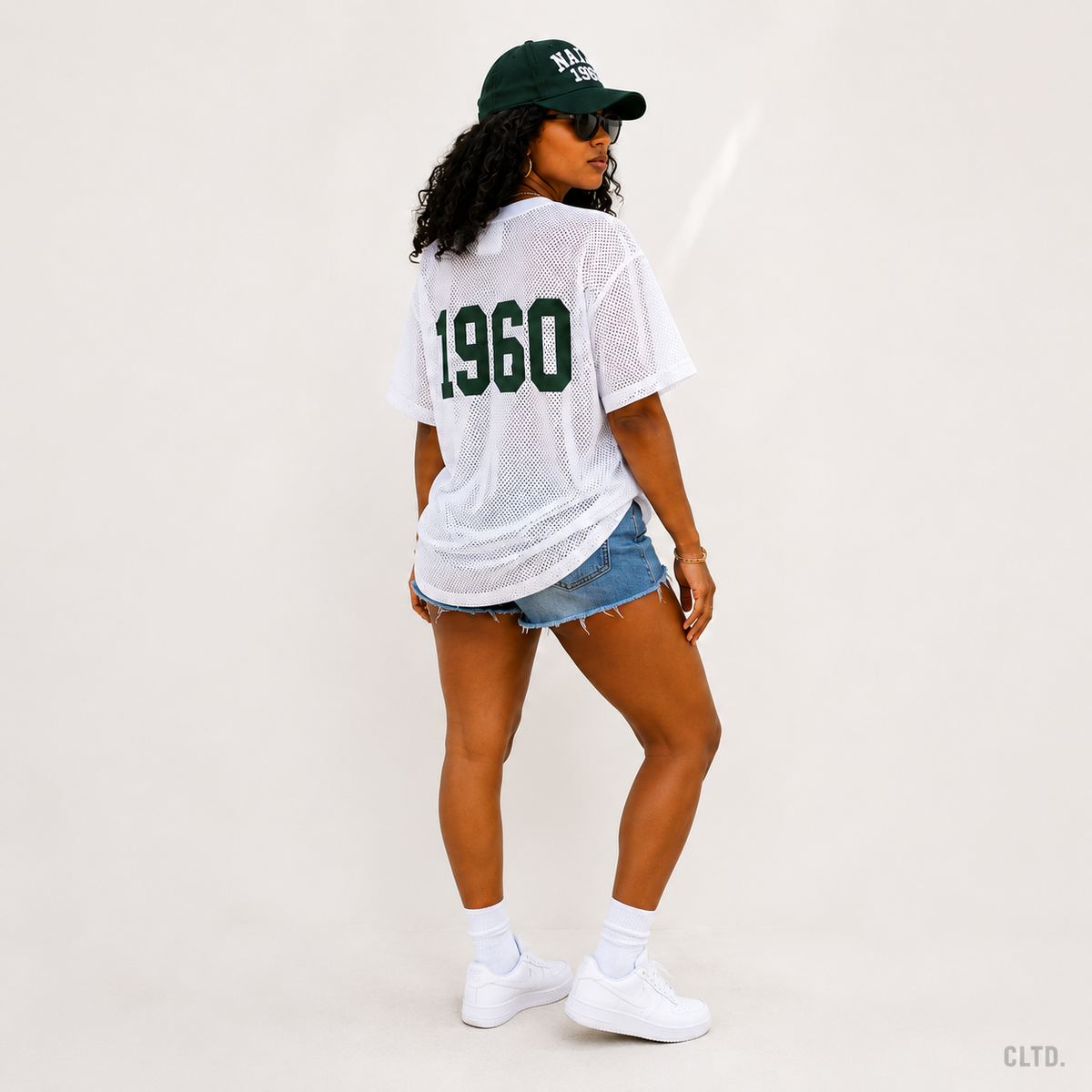 Naija 1960 white mesh jersey – women’s angled back view