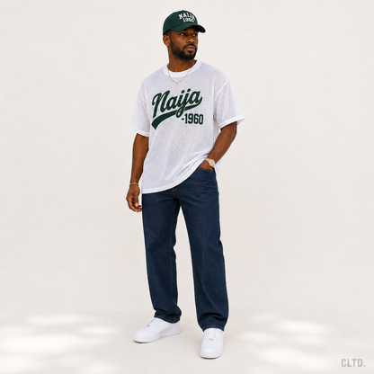 Naija 1960 white mesh jersey – men’s full front view