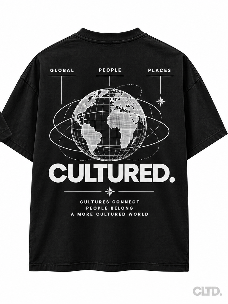 CULTURED. World T-Shirt Black back