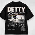 Detty Behaviour Accra Edition black graphic tee back print