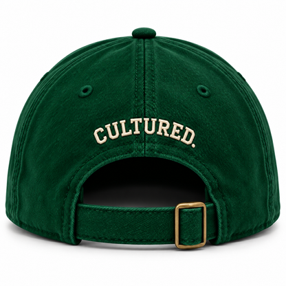 Naija 1960 forest green cap high-resolution back view with CULTURED embroidery