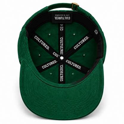 Naija 1960 forest green cap interior view with correctly oriented CULTURED label