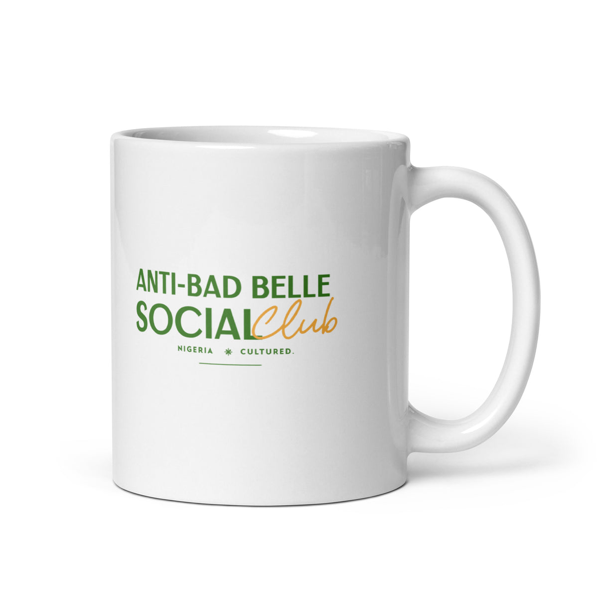 Anti- Bad Belle Social Club White glossy mug